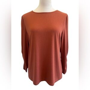 Ann Taylor Terracotta Long Sleeve Blouse